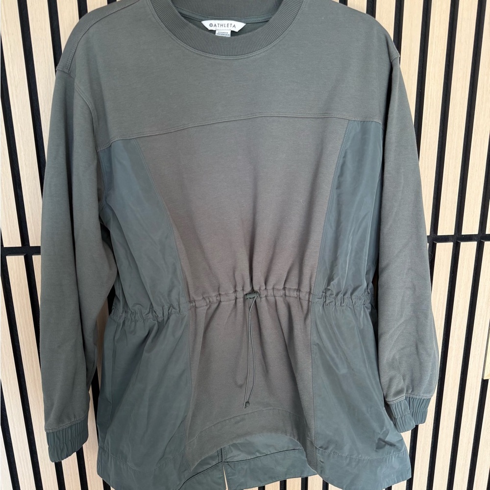 Athleta Olive Green Drawstring Pullover - image 2